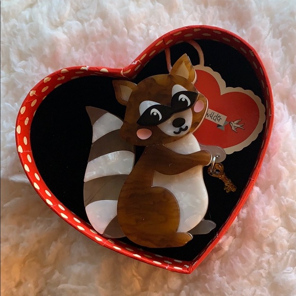 BNIB Erstwilder Adorable Love Bandit Brooch - Picture 2 of 4
